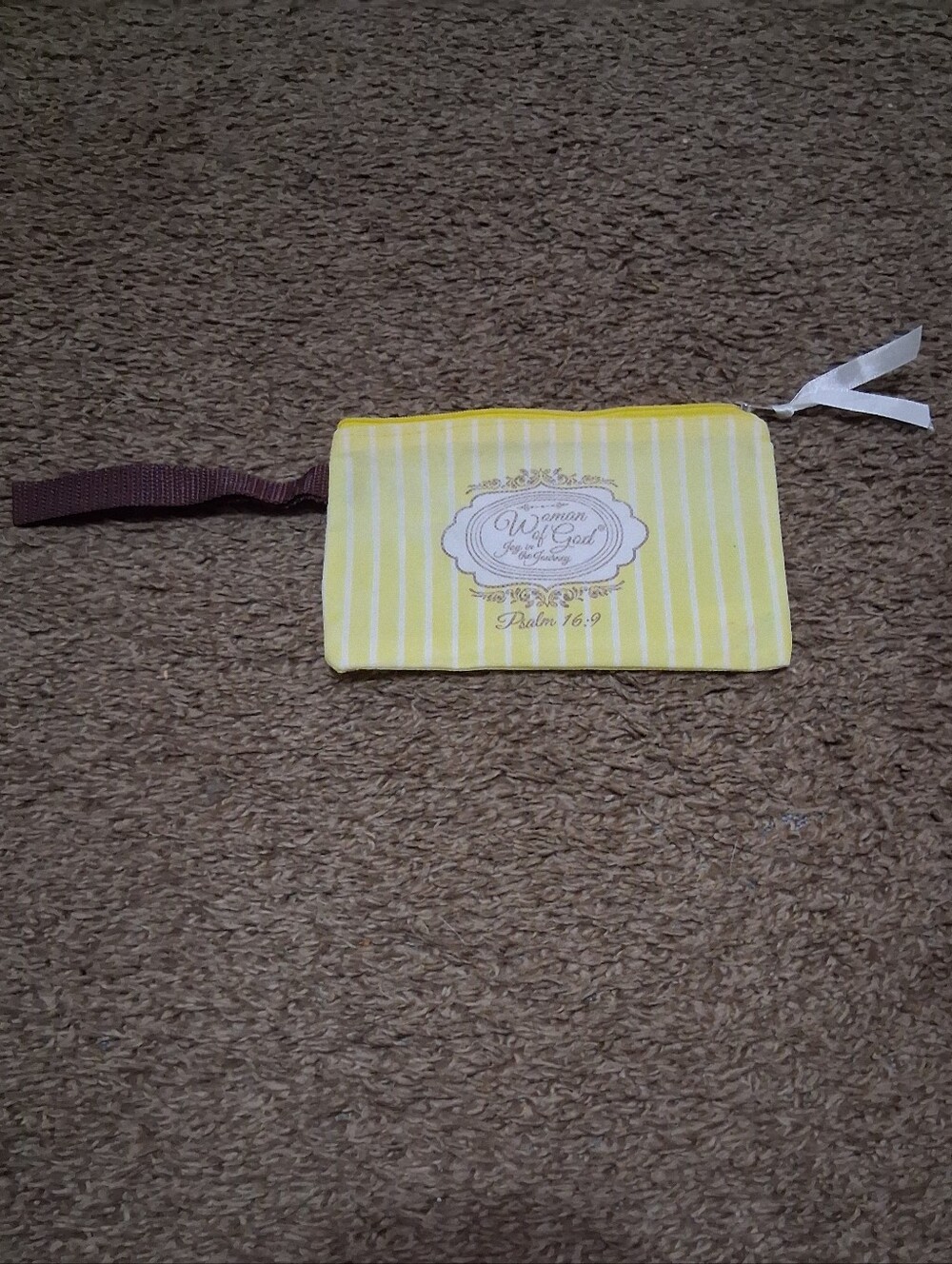 Woman of God, clutch pouch/purse  4x6.5  Joy in the Journey Psalms 16:9  Yellow